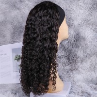 Top Selling New Arrival Human Hair Kinky Curly Headband Wigs Cheap Machine Made Non Lace Wig On Sale