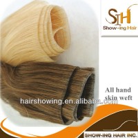 All hand tied skin weft with Brazilian human hair extension