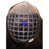 Good quality Nylon ribbon net hair replacement system toupee